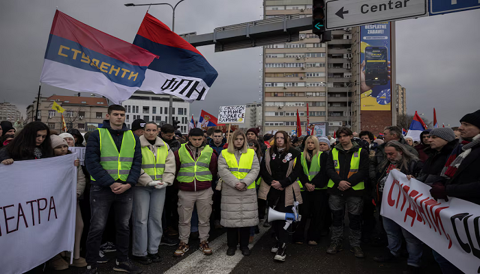 Thousands Rally in Serbia’s Kragujevac for Anti-Corruption Protest